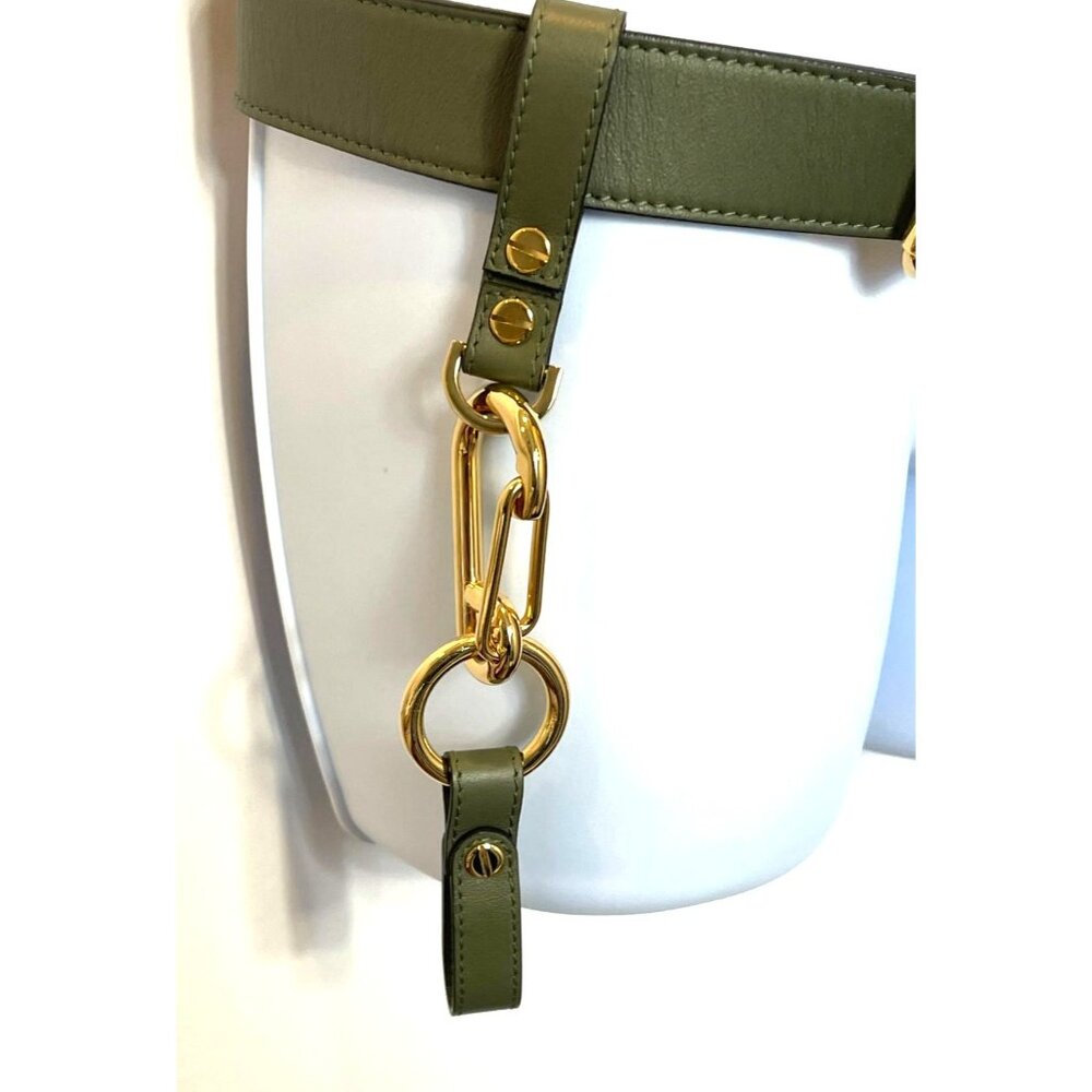 Fendi Vitello Glacier Utility Belt Olive Green Olive Green Leather Gold Accents - Picture 12 of 13